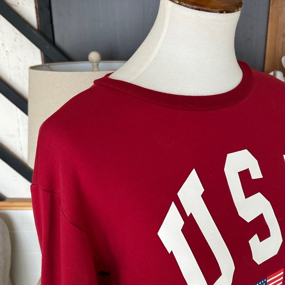 Women's Red USA Graphic Sweatshirt women’s tee top size small - Picture 3 of 5